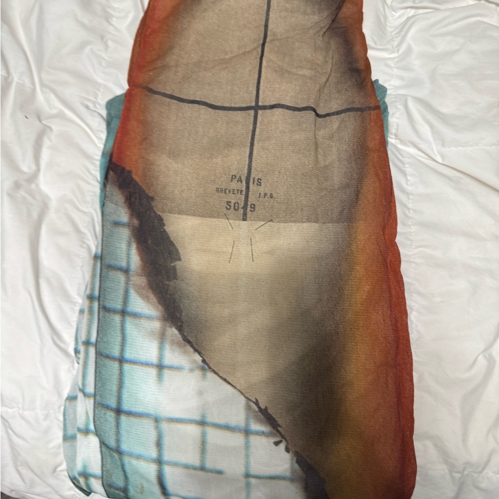 Jean Paul Gaultier Asymmetrical Dress in Beige and Blue - Picture 4 of 6